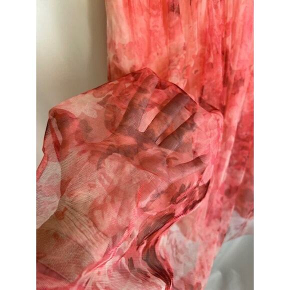 Eliza J Dress Overlay Sleeveless Halter Top A Line V Neck Gauzy Size 6 MSRP $156 - Picture 4 of 9